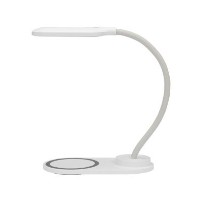 Настольный светильник с беспроводной зарядкой Flamp, белый-4