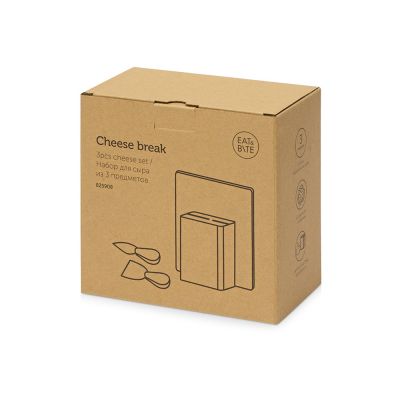 Набор для сыра Cheese Break: 2  ножа керамических на  деревянной подставке, керамическая доска-13