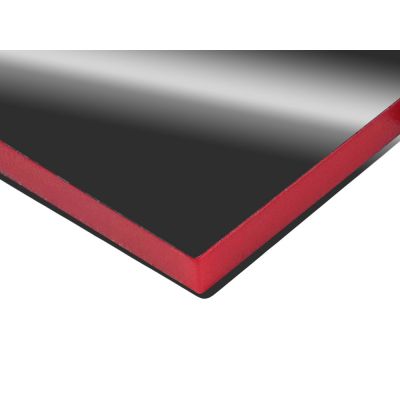 Металлический брелок с пластиковой цветной вставкой SteelPop House, серебристый с красным-2