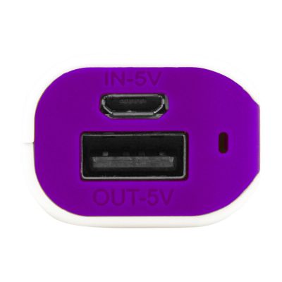 Портативное зарядное устройство (power bank) Basis, 2000 mAh, белый/фиолетовый-2