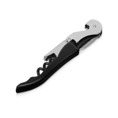 Штопор-открывалка Wine c пластиковой ручкой, серебристый-0