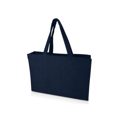 Пляжная эко-сумка Siam объемом 13 л из переработанной махровой ткани, сертифицированной GRS - Темно - синий-0