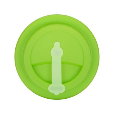 Пластиковый стакан Take away с двойными стенками и крышкой с силиконовым клапаном, 350 мл, белый/зел. Яблоко-4