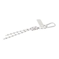 Брелок-веревочка на карабине, черно-белый