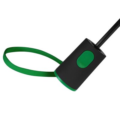 Зонт-полуавтомат складной Motley с цветными спицами, черный/зеленый-5