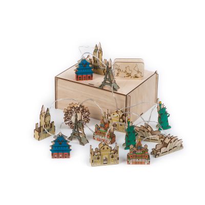 Ёлочная гирлянда с лампами в подарочной коробке Достопримечательности мира-0