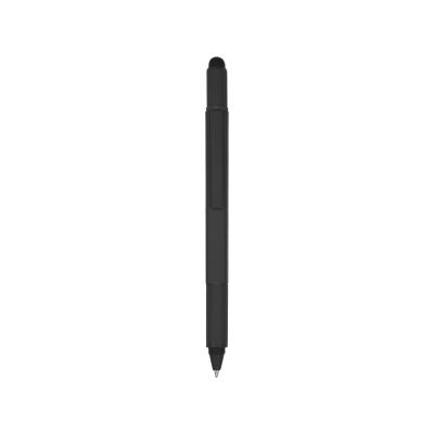 Ручка шариковая металлическая Tool, черный. Встроенный уровень, мини отвертка, стилус-5