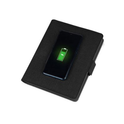 Органайзер с беспроводной зарядкой 5000 mAh Powernote, темно-серый-1