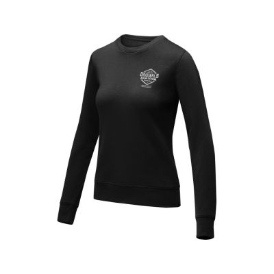 Женский свитер Zenon с круглым вырезом, черный-5