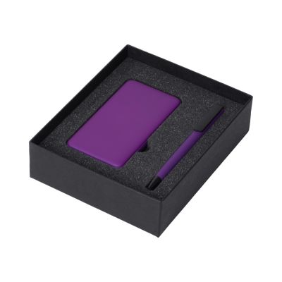 Подарочный набор c пластиковой ручкой, повербанком С1, 5000 mAh, фиолетовый-1