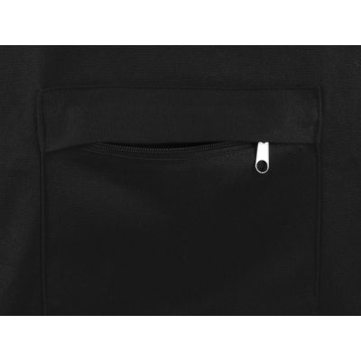 Сумка на молнии Zipper из хлопка 280 г c карманом на молнии спереди, черный-4
