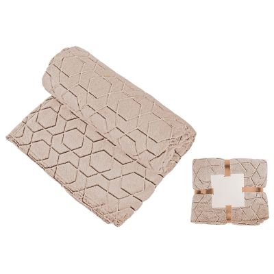 Светящийся в темноте плед Lattice бежевый-0