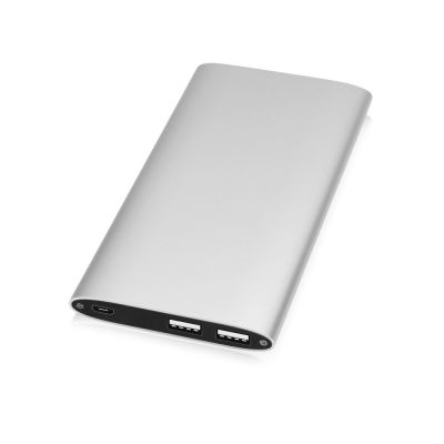 Портативное зарядное устройство Джет с 2-мя USB-портами, 8000 mAh, серебристый-0