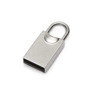 USB-флешка 2.0 на 16 Гб Lock, серебристый-0