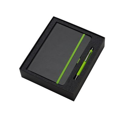 Подарочный набор Jacque 2.0. с ручкой и блокнотом, зеленое яблоко-1