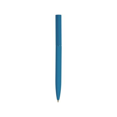 Шариковая металлическая ручка Minimalist софт-тач, морская волна-1