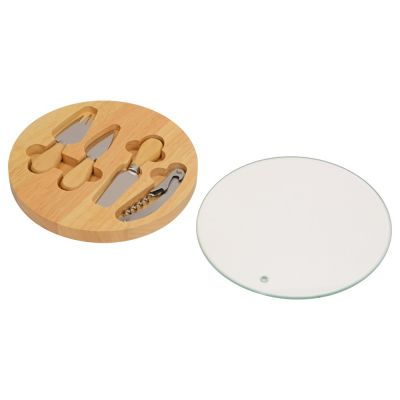 Набор для сыра Rendezvous круглый, со стеклянной крышкой-11