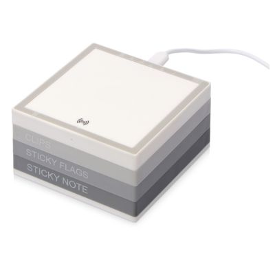 Настольный органайзер с функцией беспроводной зарядки, белый-6