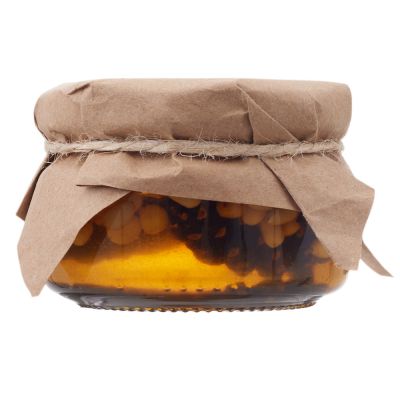 Мед с сосновой шишкой и кедровым орехом 120 гр.-1