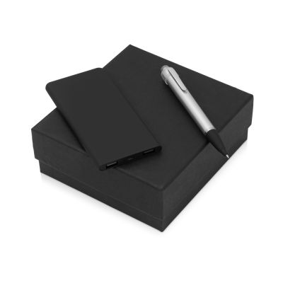 Подарочный набор Beam of Light с ручкой и зарядным устройством, серебристый-0