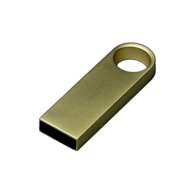 USB 2.0-флешка на 4 Гб с мини чипом и круглым отверстием, золотистый-1
