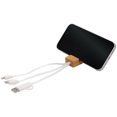 Универсальный кабель с подставкой 4-в-1 Unicable, белый-6