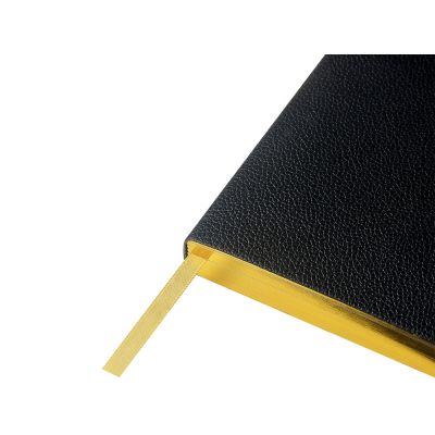 Ежедневник недатированный А5 Black с нашивкой, черный-3