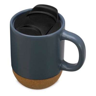 Кружка Denpasar с пробковым дном и крышкой, цветная с двух сторон, антрацит-0