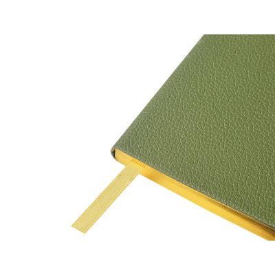 Еженедельник недатированный А6 Verde с нашивкой, зеленый-3
