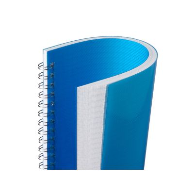 Блокнот на пружине в пластиковой обложке А5, синий-5