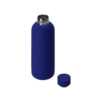 Вакуумная термобутылка Cask Waterline, soft touch, 500 мл, синий-1