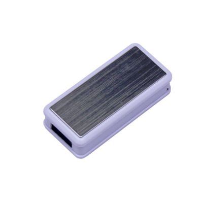 USB-флешка промо на 64 Гб прямоугольной формы, выдвижной механизм, белый-1