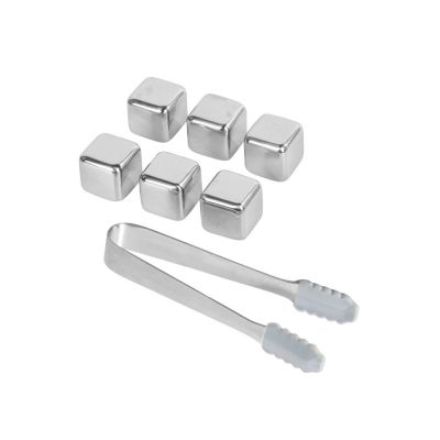 Набор для виски со стальными охлаждающими камнями, щипцами, мешочком в коробке, кашированной картоном.-3