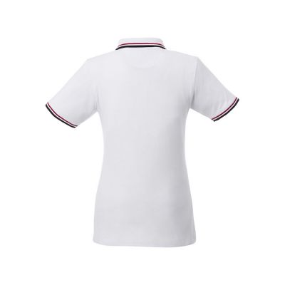 Женская футболка поло Fairfield с коротким рукавом с проклейкой, белый/темно-синий/красный-2