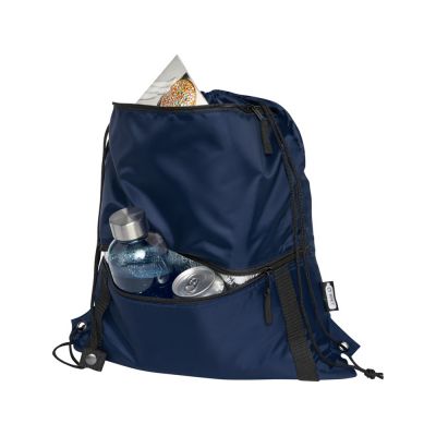 Изолированная сумка со шнурком Adventure объемом 9 л из переработанных материалов, соответствующих стандарту GRS, темно-синий-3