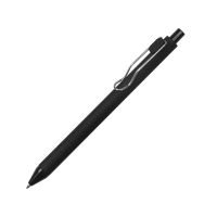 Ручк пластиковая шариковая Clip, софт-тач, черный