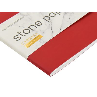 Тетрадь с каменной бумагой А5 Carrara 40 л., линейка, бордовый-4