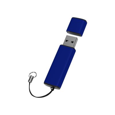 Флеш-карта USB 2.0 16 Gb металлическая с колпачком Borgir, темно-синий-1
