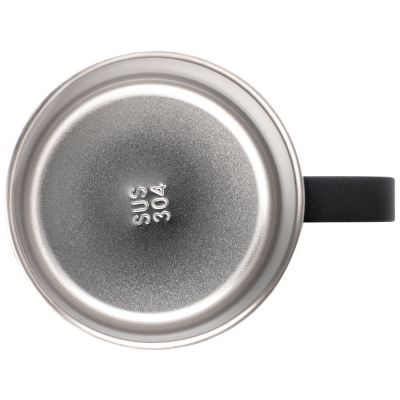 Кружка стальная Alaska с крышкой слайдером, powder coating, черный-6