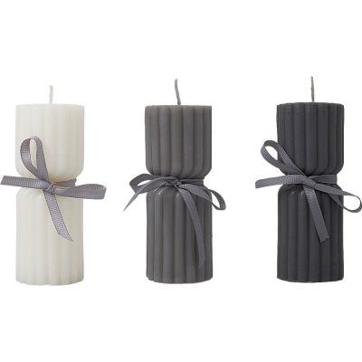 Набор свечей с гранями Vela, темно-серый, белый-3
