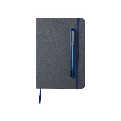 Набор блокнот А5 с магнитным держателем для ручки и подставкой для телефона и металлической шариковой ручкой NotaBene, темно-синий-2