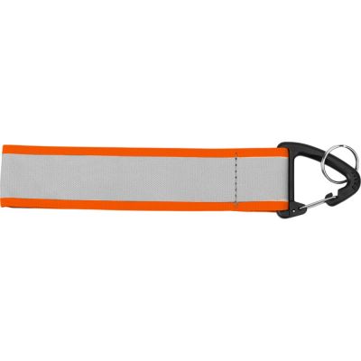 Светоотражающий брелок Reflector, серебристый/неоновый оранжевый-1