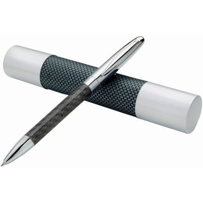 Ручка шариковая Winona в подарочной цилиндрической коробке, черные чернила-0