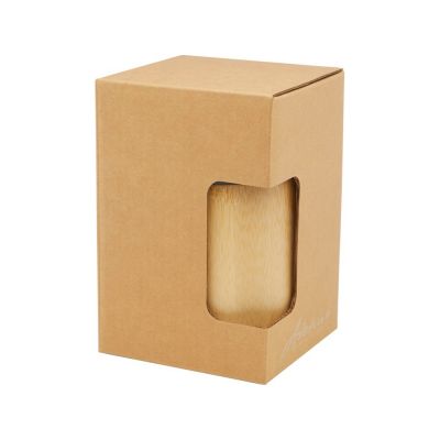 Фарфоровая кружка Pereira с бамбуковой внешней стенкой объемом 320 мл, черный глянцевый-3