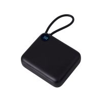 Внешний аккумулятор со встроенным кабелем Liri, QC/PD, 10000 мАч, черный