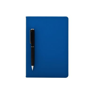 Бизнес-блокнот С3 софт-тач с магнитом, твердая обложка, 128 листов, синий-0