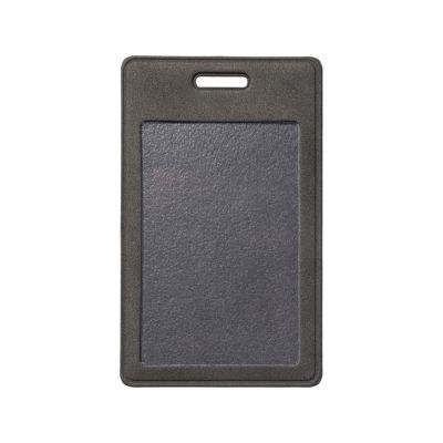 Вертикальный чехол для пропуска из экокожи Alicante, темно-серый-1