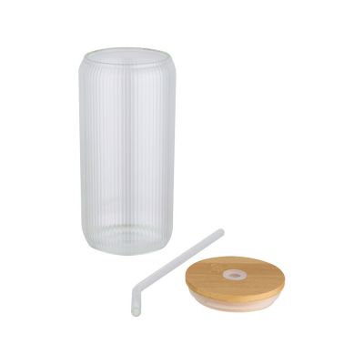Ёмкость Mirage из боросиликатного стекла объемом 500 мл с одинарными стенками и крышкой из бамбука - Прозрачный-2