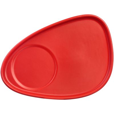 Чайная пара Brighton : блюдце овальное, чашка, коробка, красный-2