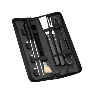 Набор для барбекю Barabicu из 10 предметов, черный-0
